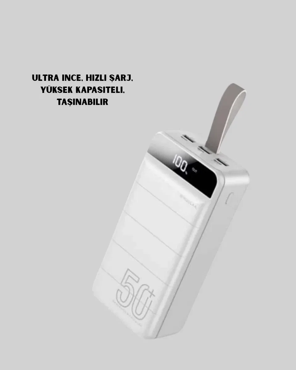 Lightning ve Type-C Girişli 50000mAh Powerbank görsel 3