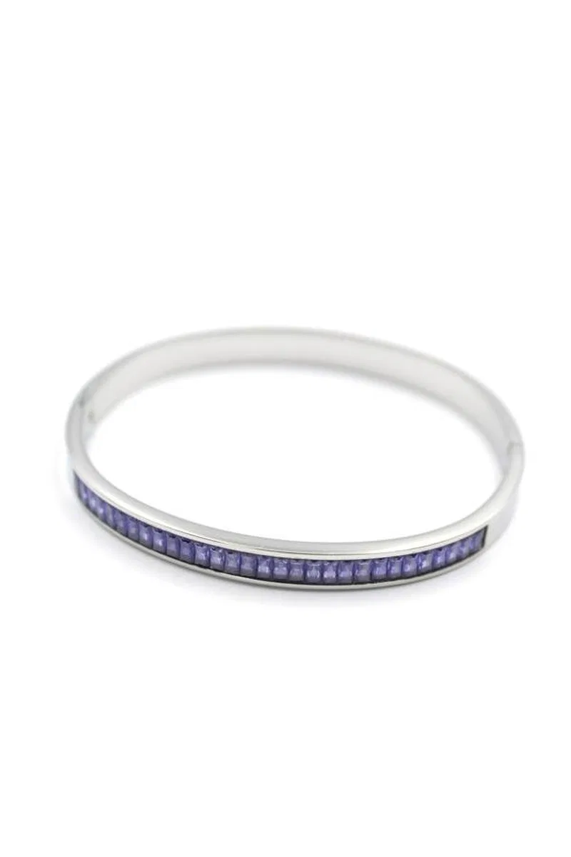 Baget Taşlı Bilezik - Mor görsel 2