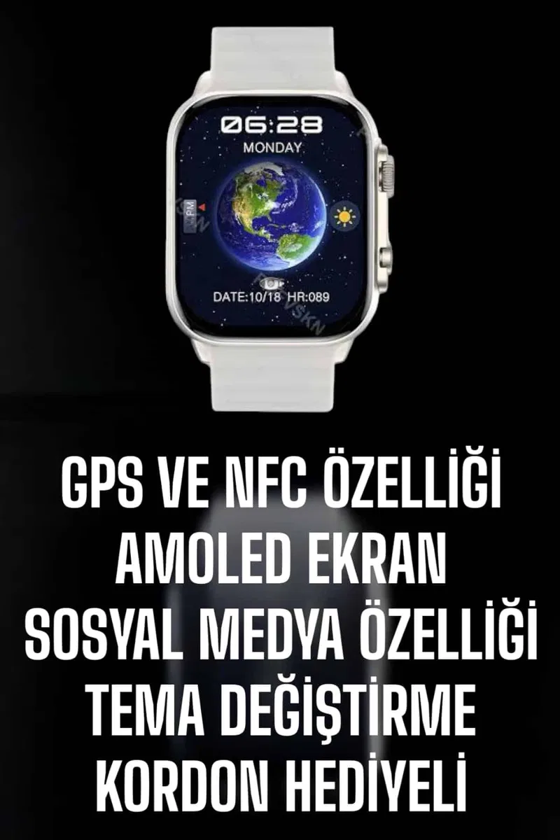 Akıllı Saat Android ve İOS Uyumlu NFC Ve GPS Özelliği Arama Cevaplayan görsel 2