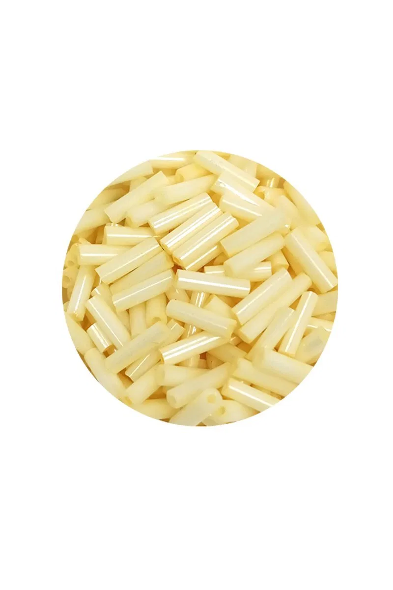 Uzun Boru Kesme Boncuk Çap 2mm Uzunluk 10 mm - 20 Gram - Krem - BNC234 görsel 2