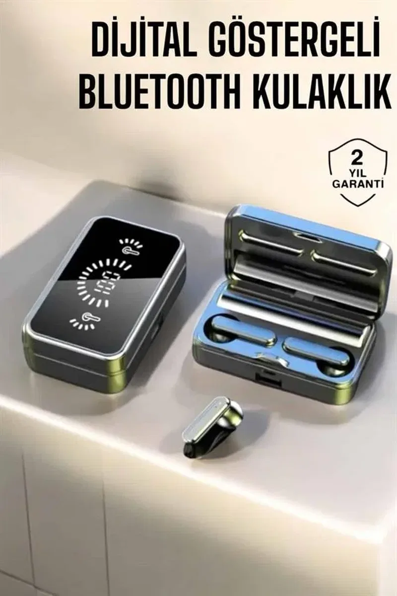 Aynalı Bluetooth Kulaklık Telefon Standlı Dijital Göstergeli görsel 2