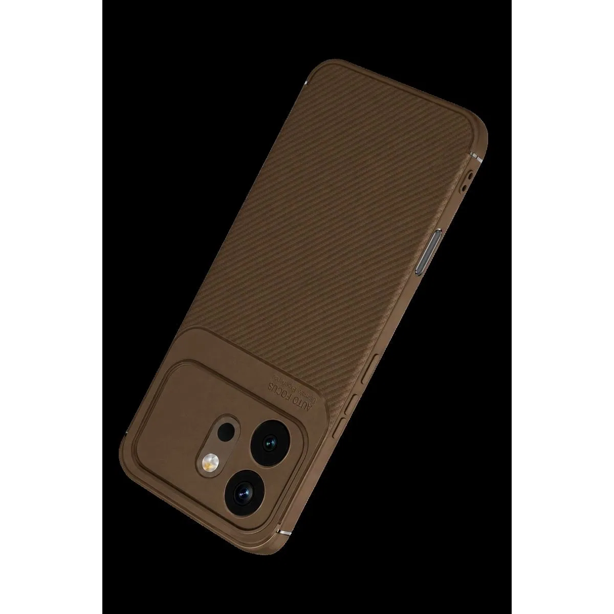 Huawei Honor 600 Auto Focus Karbon Kapak - Kahverengi görsel 3