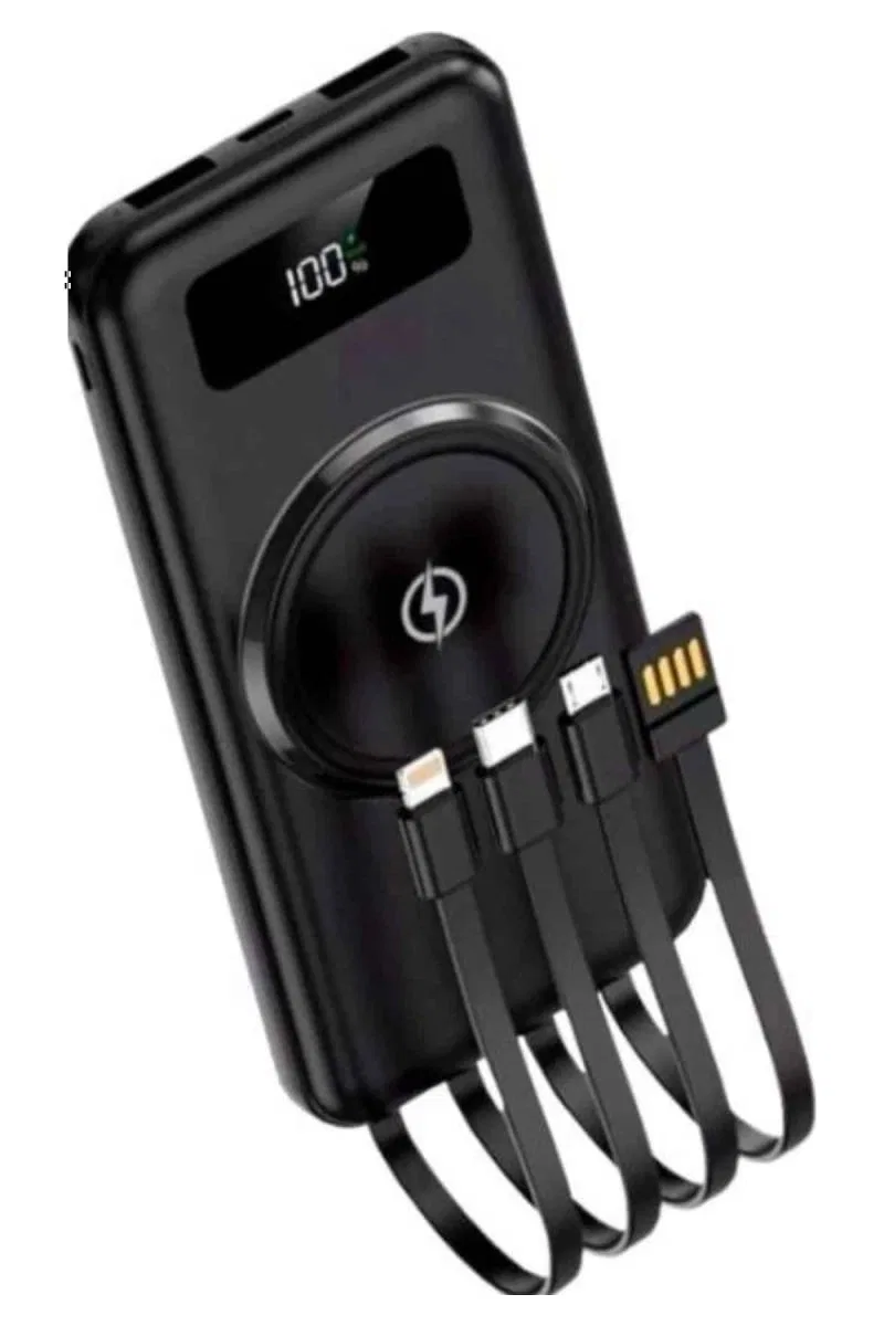 Kablosuz Çoklu Şarj Girişli 10. 000 Mah Kablolu Powerbank Taşınabilir görsel 2