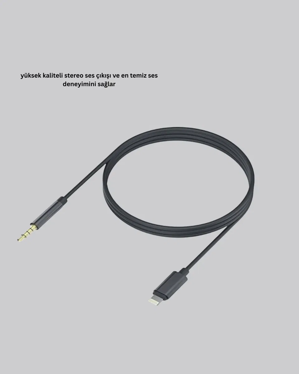 iPhone Uyumlu Lightning 3. 5mm Aux Adaptör Kablo Stereo Ses Aktarım görsel 5