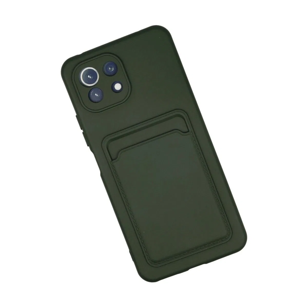 Xiaomi Mi 11 Kılıf Kelvin Kartvizitli Silikon - Koyu Yeşil görsel 2