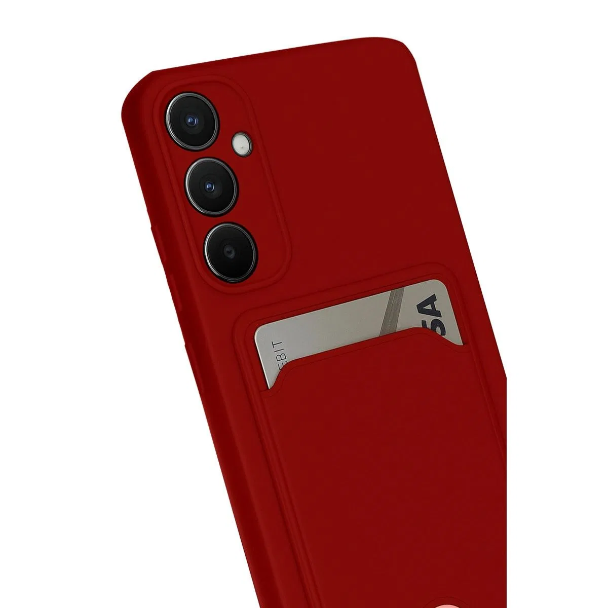 Samsung Galaxy S24 Fe Kılıf Kelvin Kartvizitli Silikon - Kırmızı görsel 2