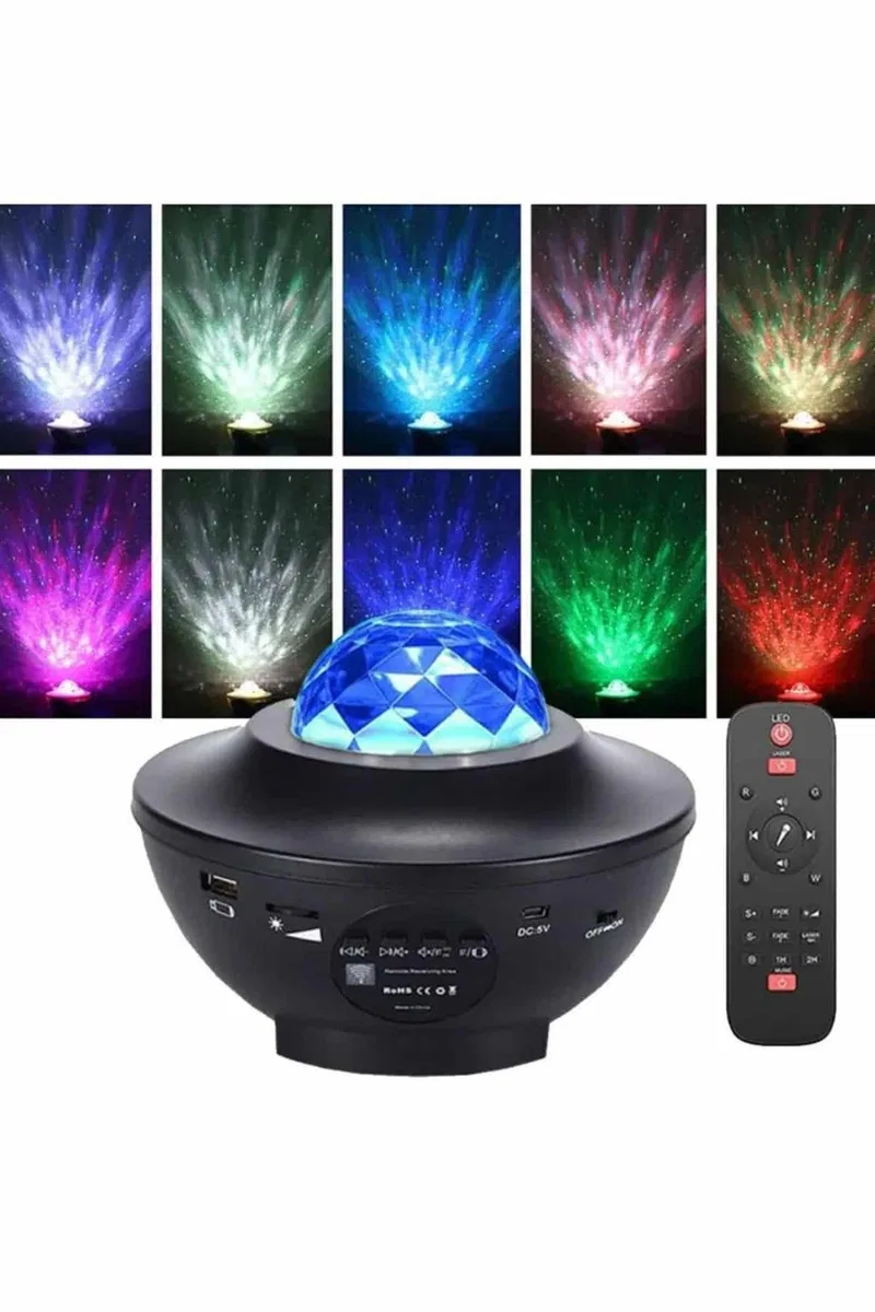 Dönen Işıklı Disko Topu Projektör Müzik Çalarlı Disco Speaker görsel 3