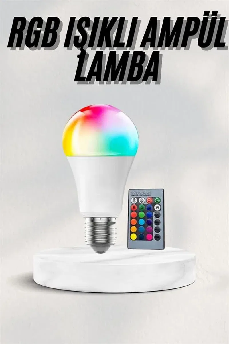 Akıllı RGB Led Ampul Led Uzaktan Kumandalı Renk Değiştiren Ampul görsel 2