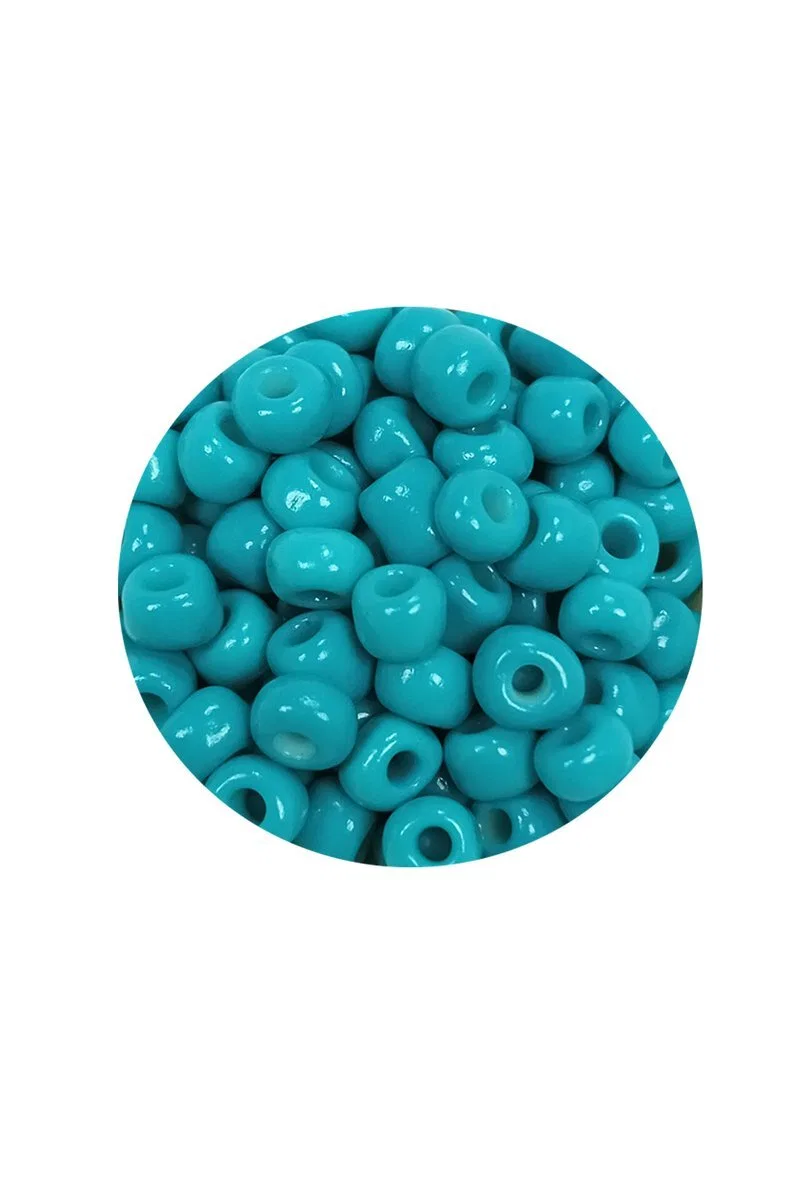 Dökme Cam Kum Boncuk Büyük Boy (6/0) 4 mm - 60 Gram - Camgöbeği Yeşili - BNC118 görsel 2