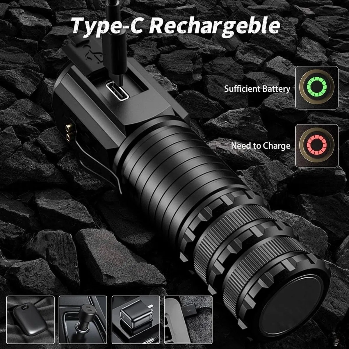 Wison Ws-3838 1500 Lümen Mıknatıslı Usb Şarjlı El Feneri görsel 5