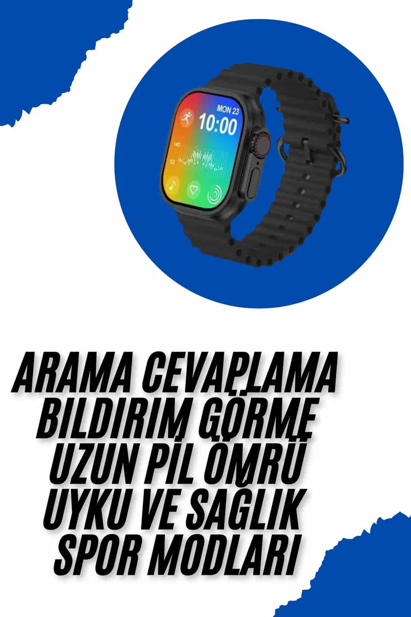 Akıllı Saat Sağlık Takibi Kalp Atışı Adımsayar Ultra Yeni Nesil nefes Egzersizi görsel 2