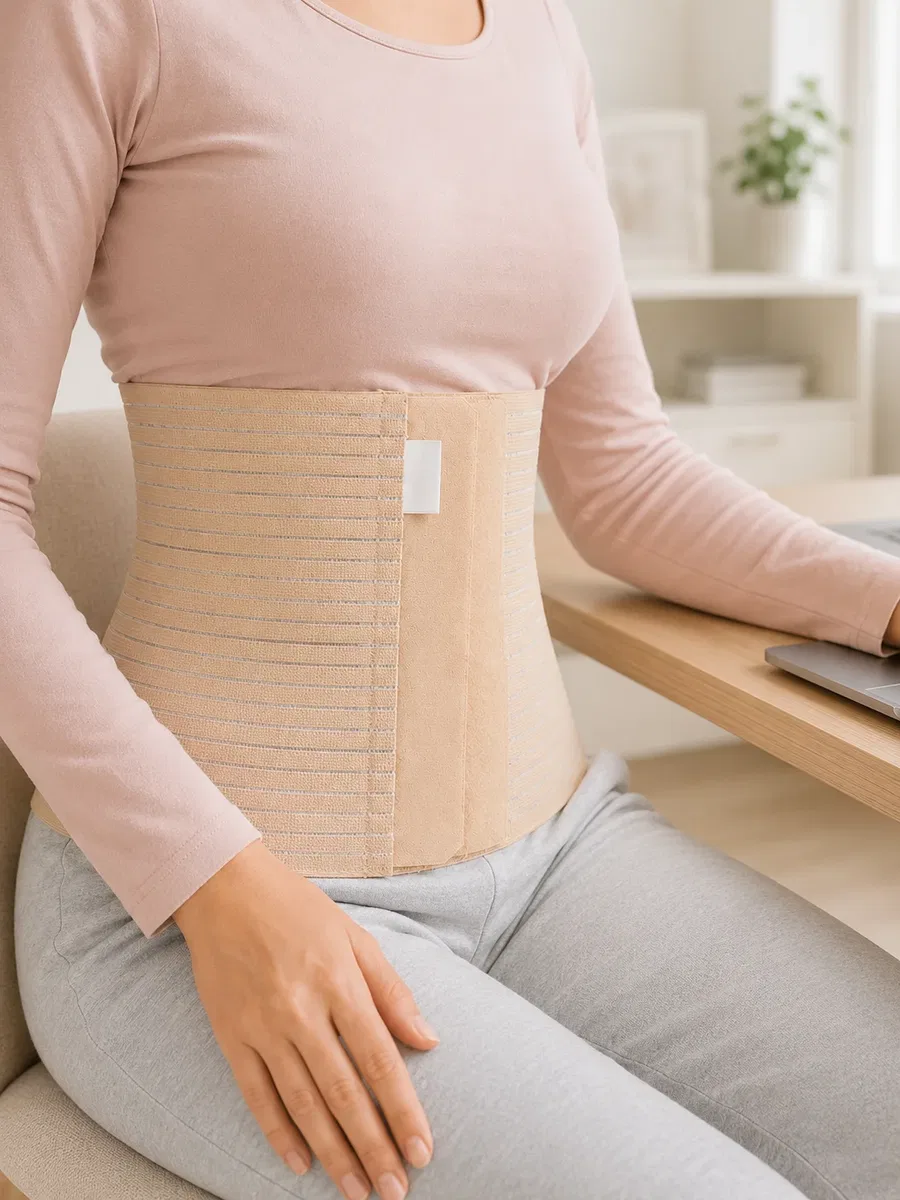 26 cm Karın Korsesi 4 Kademeli Ayarlanabilir Abdominal Bel Destek Korsesi görsel 3
