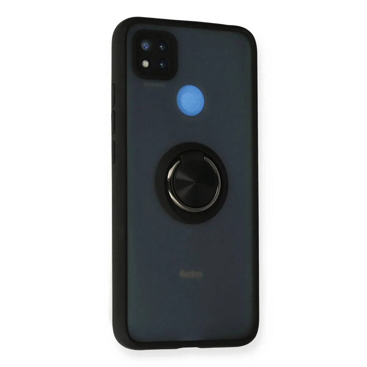 Xiaomi Redmi 9c Kılıf Montreal Yüzüklü Silikon Kapak - Siyah görsel 2