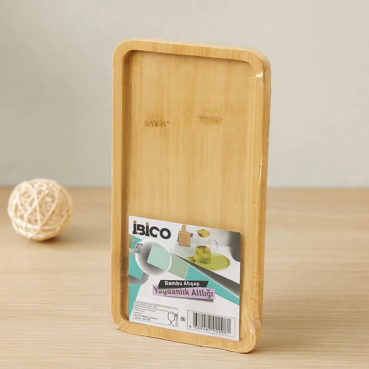 Bambu Ahşap Dikdörtgen Mini Tepsi 12 x 23. 4 x 0. 8 cm