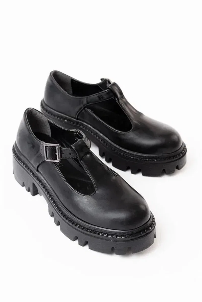 Kadın Rugan Loafer Ayakkabı Ayakkabı Tabanlı Yüksek Casual Günlük görsel 5