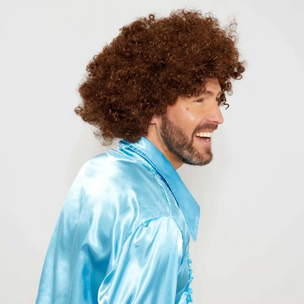 Kahve Renk Kıvırcık Afro Bonus Peruk görsel 3