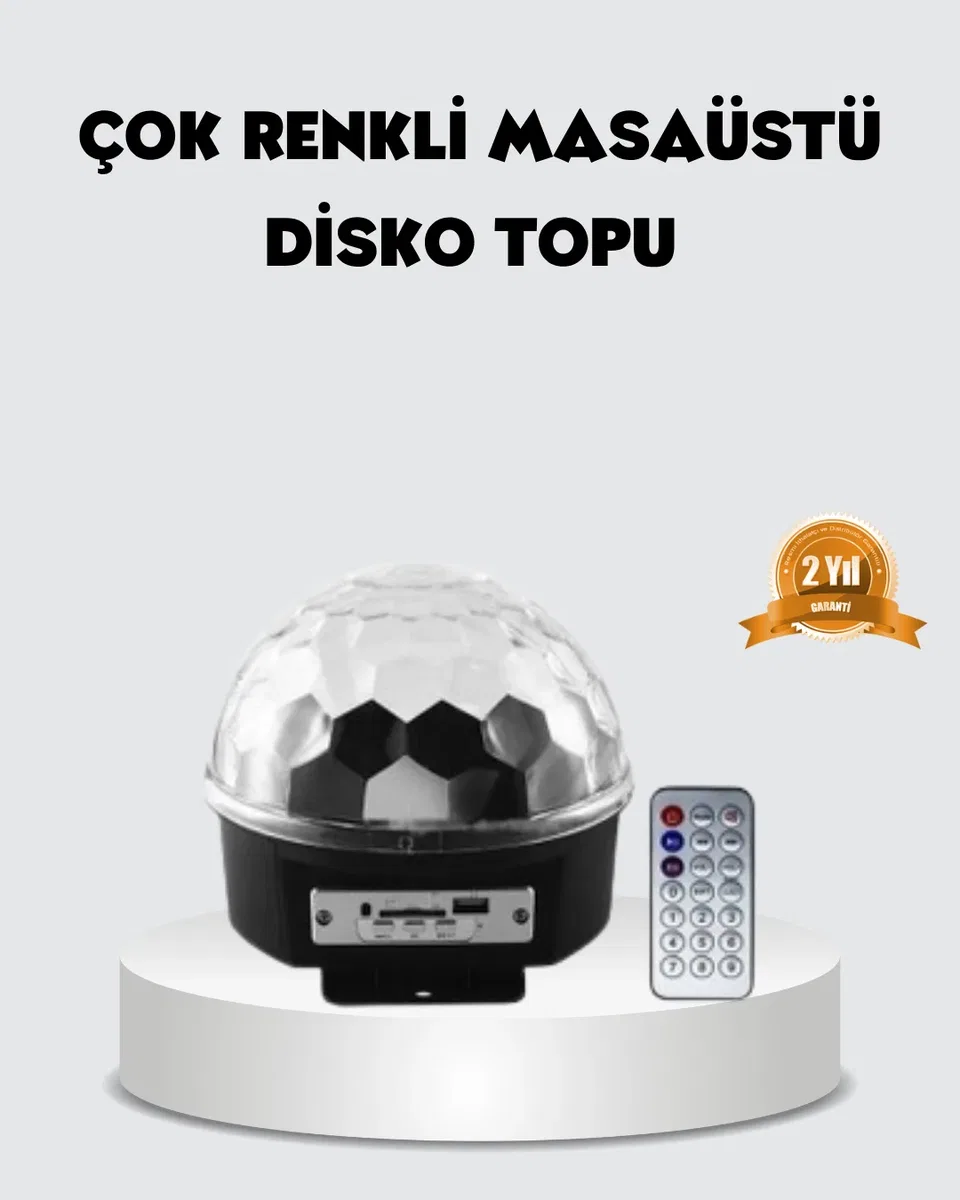 RGB LED Disko Topu Projektör – Ev Partileri, Doğum Günleri ve Eğlence İçin Işık Şovu