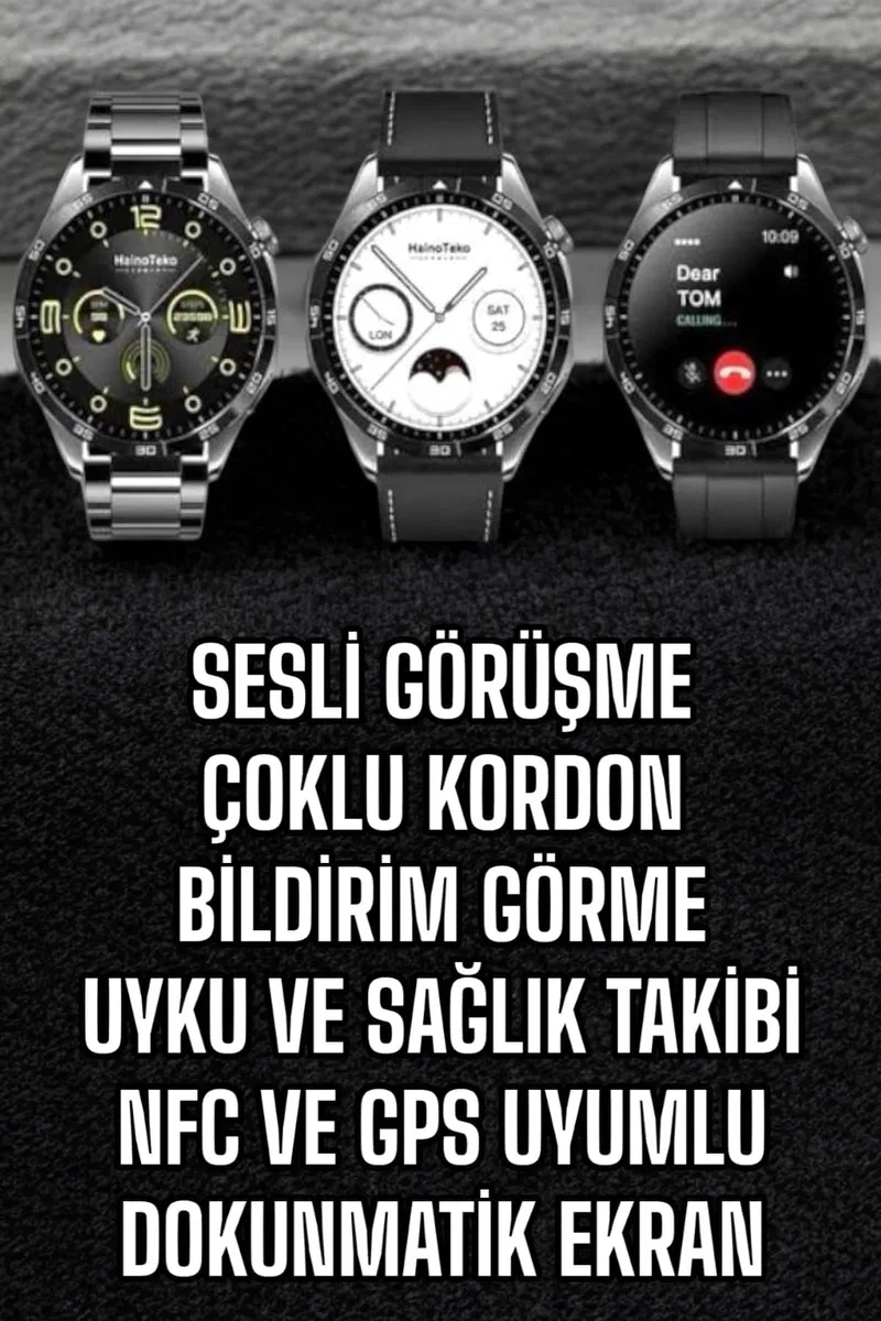 Akıllı Saat Titreşimli Amoled Ekran Uyku ve Sağlık Takibi Sesli Görüşme görsel 2