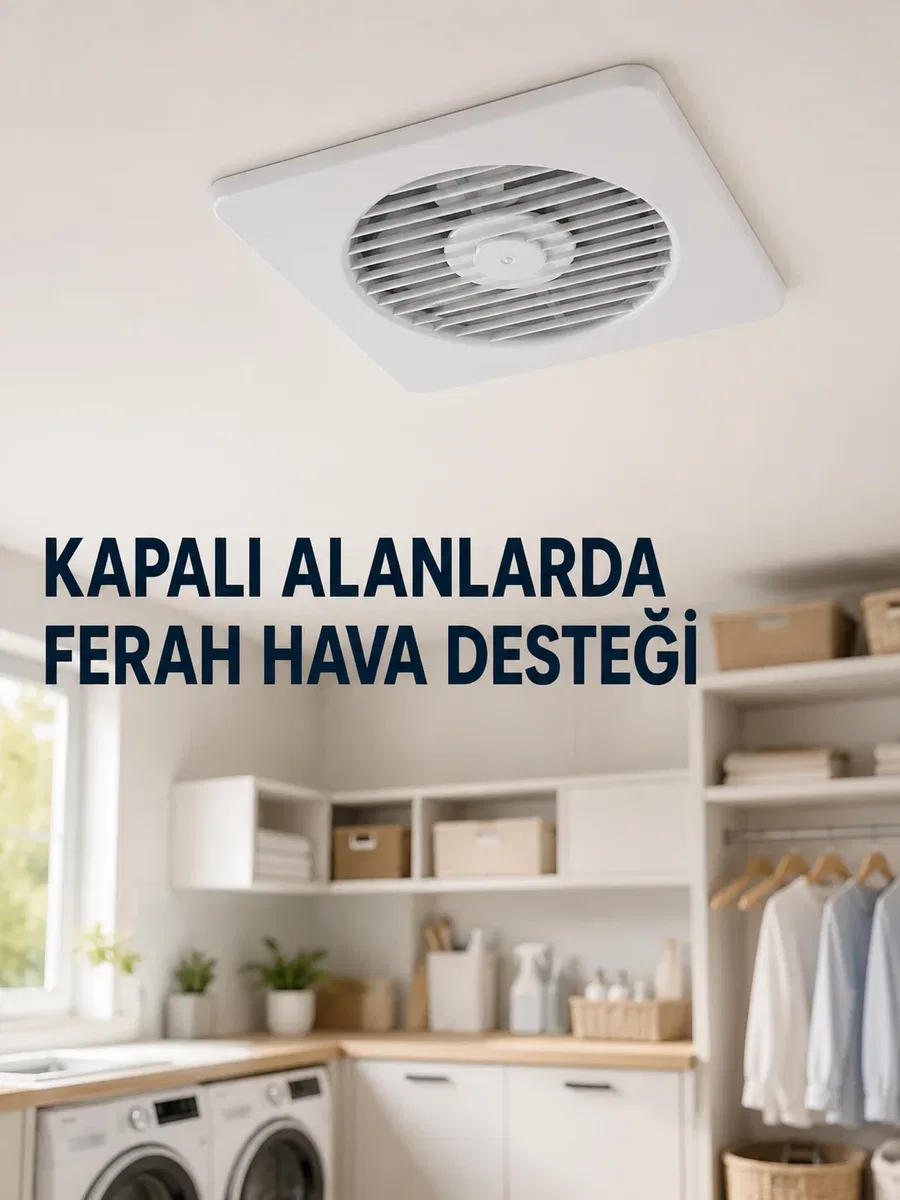 150 mm Havalandırma Aspiratörü 20, 8 x 20, 8 cm 320 m³/h 20 W Duvar ve Tavan Montajlı Fan