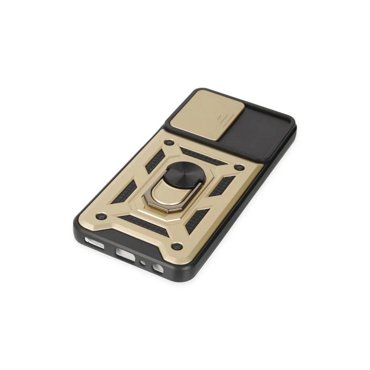 Samsung Galaxy A04s Kılıf Pars Lens Yüzüklü Silikon - Gold görsel 4