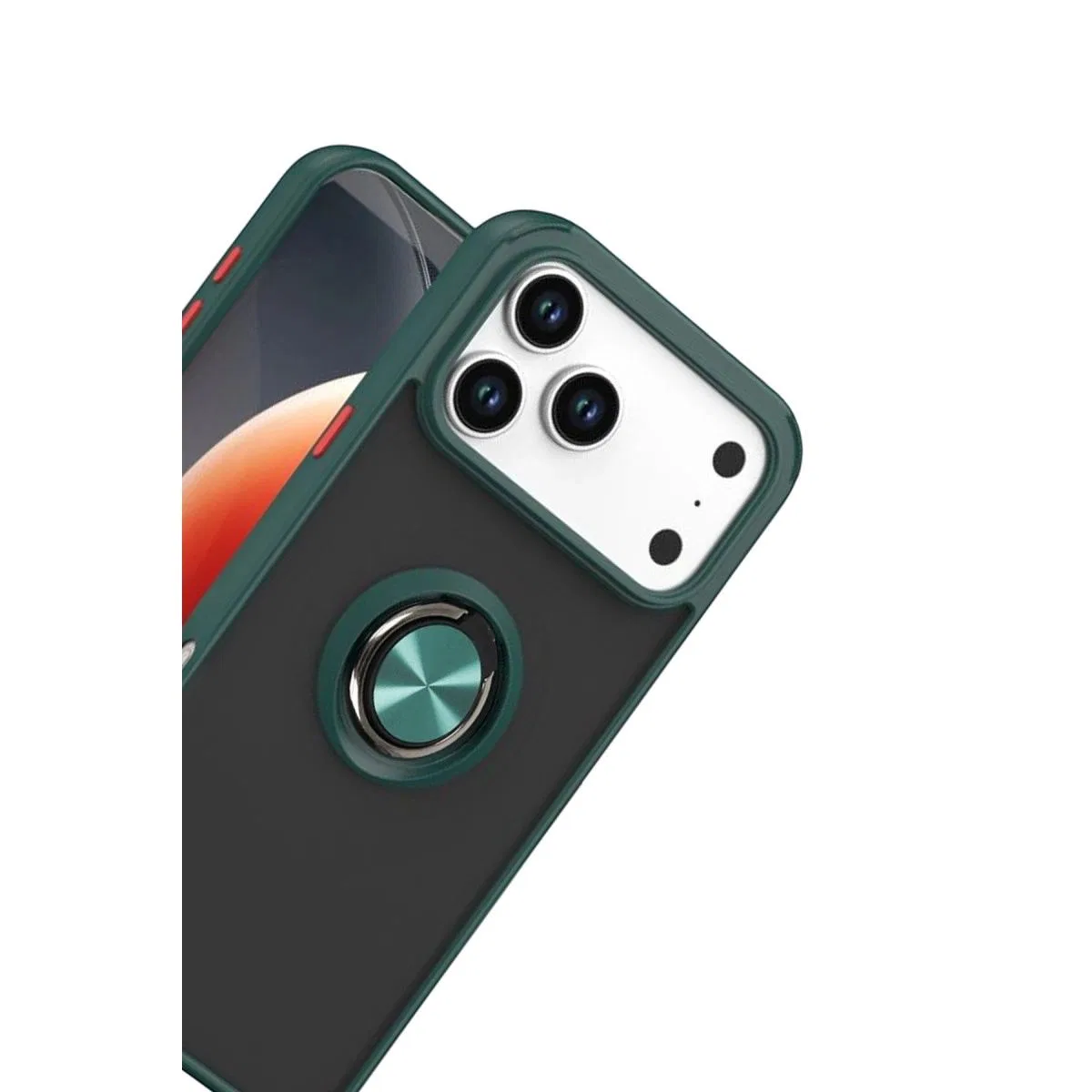 Apple İphone 17 Pro Max Montreal Yüzüklü Silikon Kapak - Yeşil görsel 2