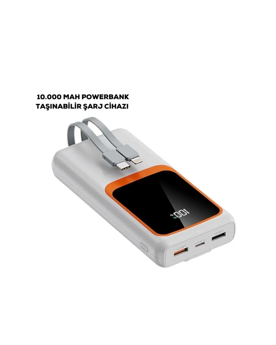 10000 Mah Taşınabilir Şarj Cihazı – Hızlı Şarj, Hafif Ve Dayanıklı Tasarım