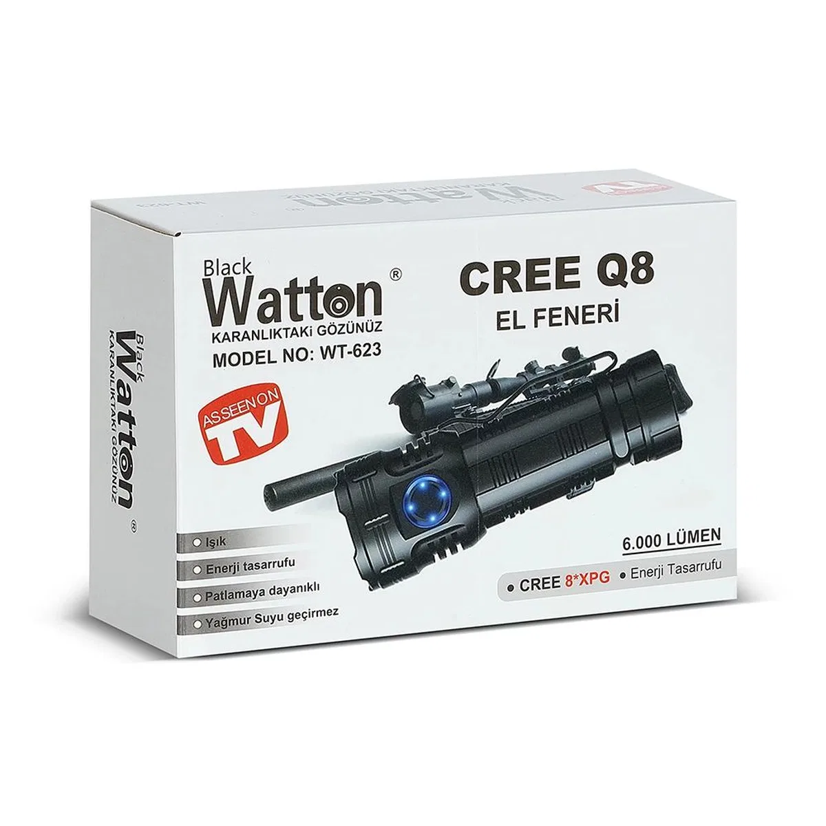 Cree Q8- Xpg 8+1 Led Şarjlı El Feneri Wt-623 görsel 4