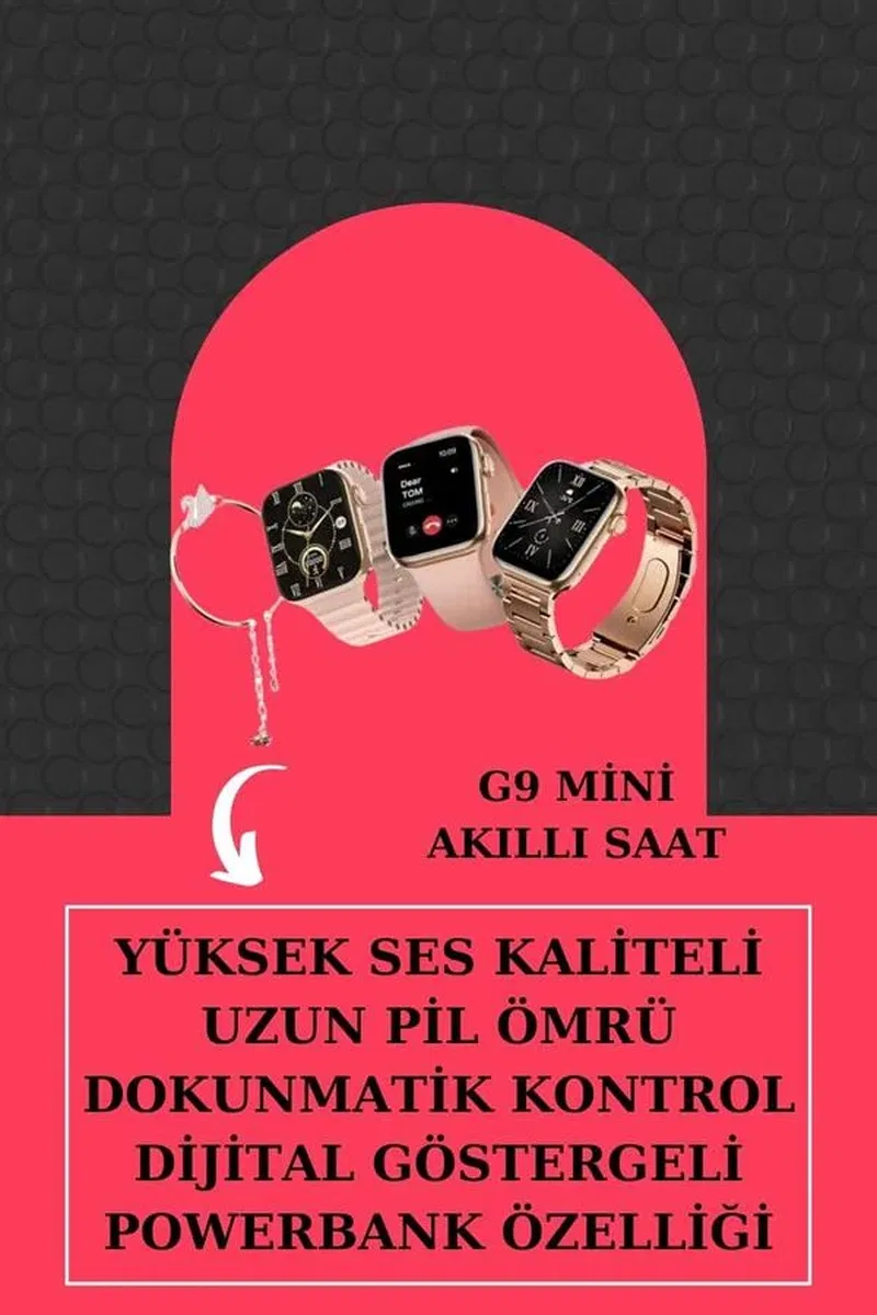 Aksesuar Hediyeli Akıllı Saat ve Dijital Göstergeli Powerbankli Bluetooth Kulaklık görsel 3