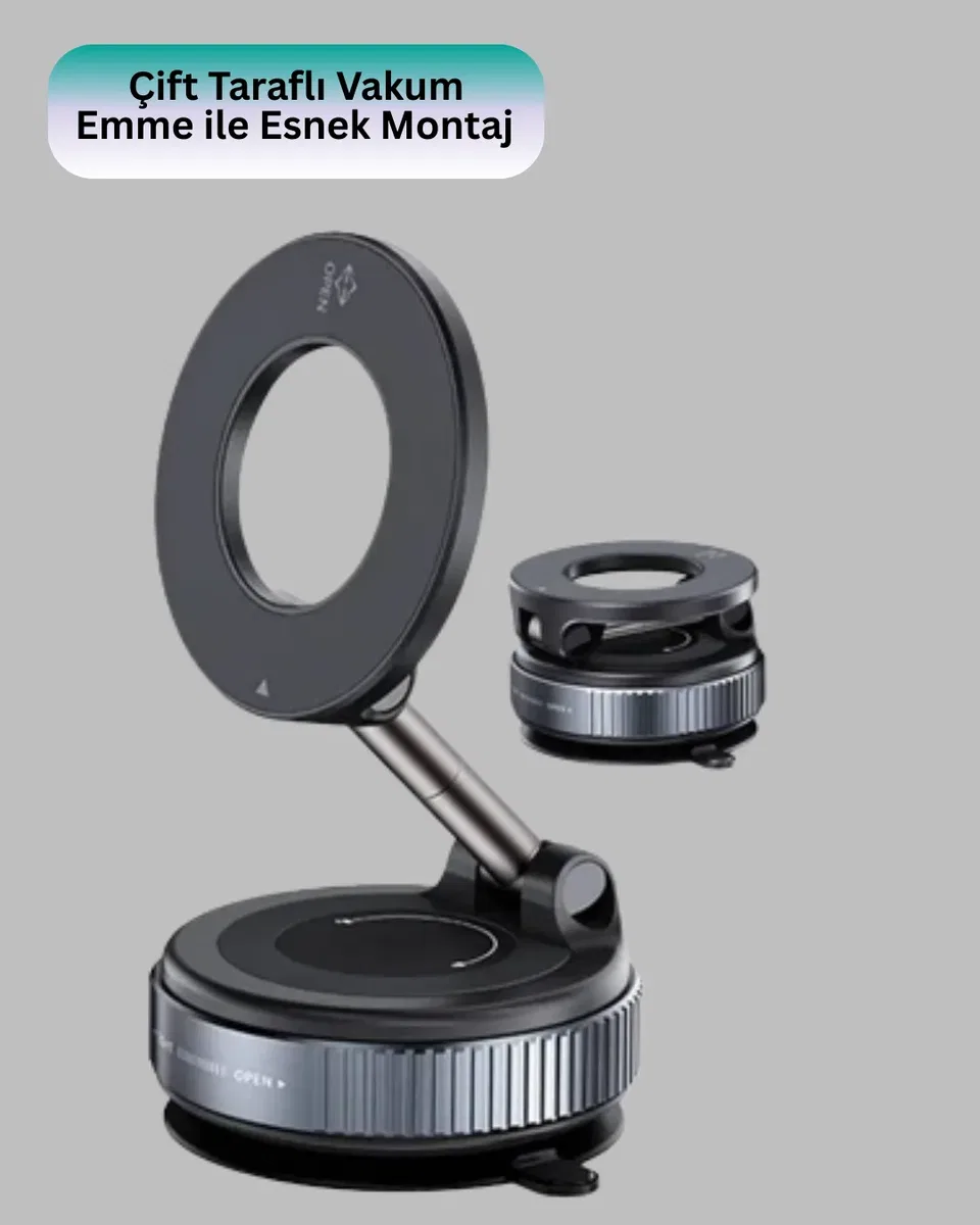 360 Derece Ayarlanabilir Manyetik Araç Telefon Standı Yeni Nesil görsel 2