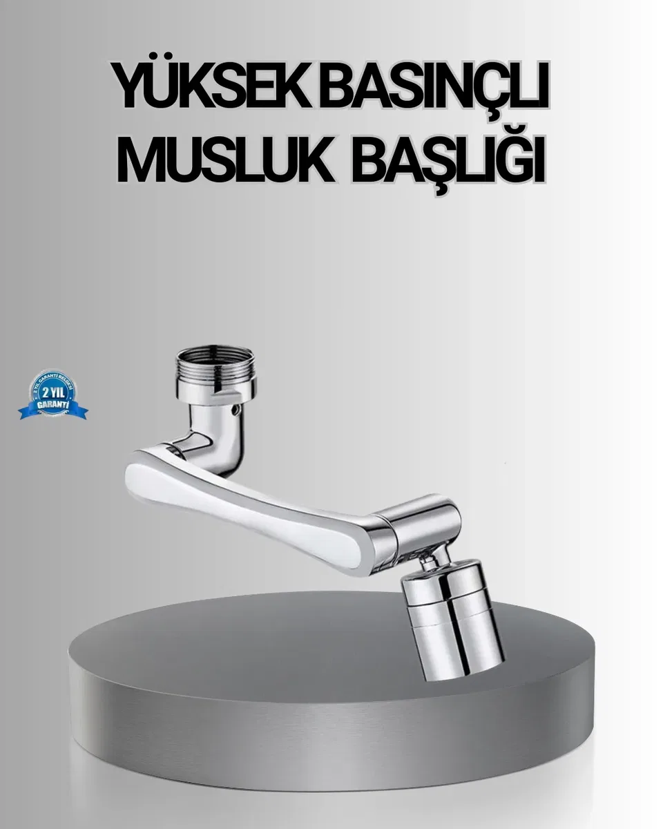 1080° Dönebilen Musluk Başlığı Robotik Kol Havalandırıcı Çok Yönlü Su Yönlendirme