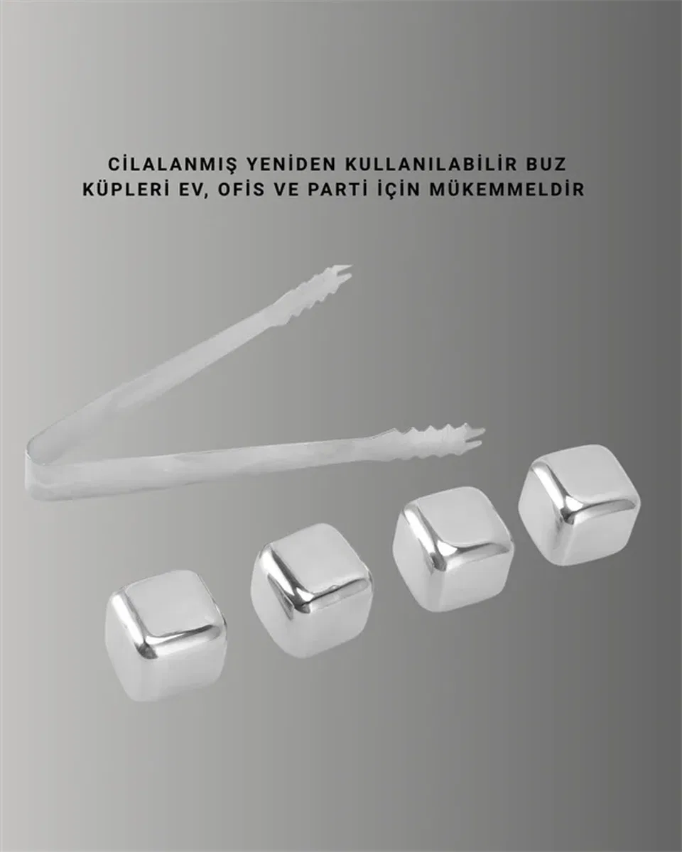 Hızlı Soğutma Özellikli Paslanmaz Metal Buz Küpü Takımı Yeni Nesil görsel 2