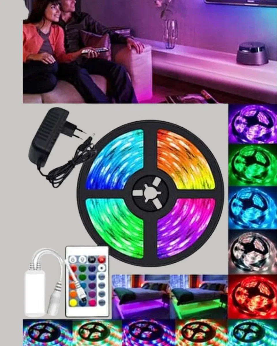 Müziğe Duyarlı Renkli Smart Şerit LED Işık USB Bağlantılı Ambiyans Aydınlatma görsel 5