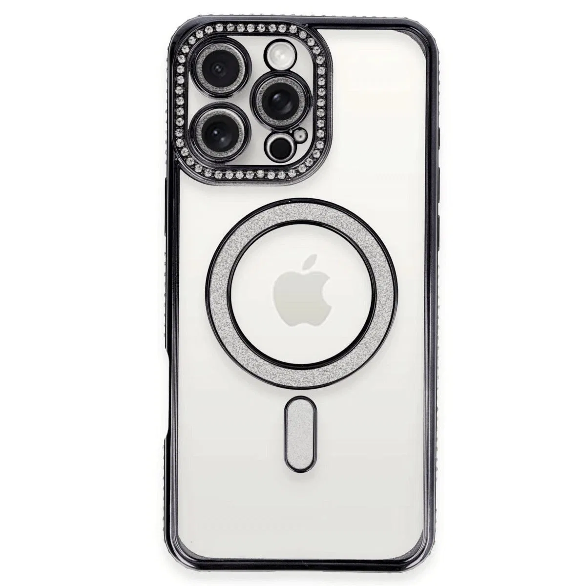 Apple İphone 16 Pro Kılıf Joke Simli Magneticsafe Kılıf - Siyah görsel 2