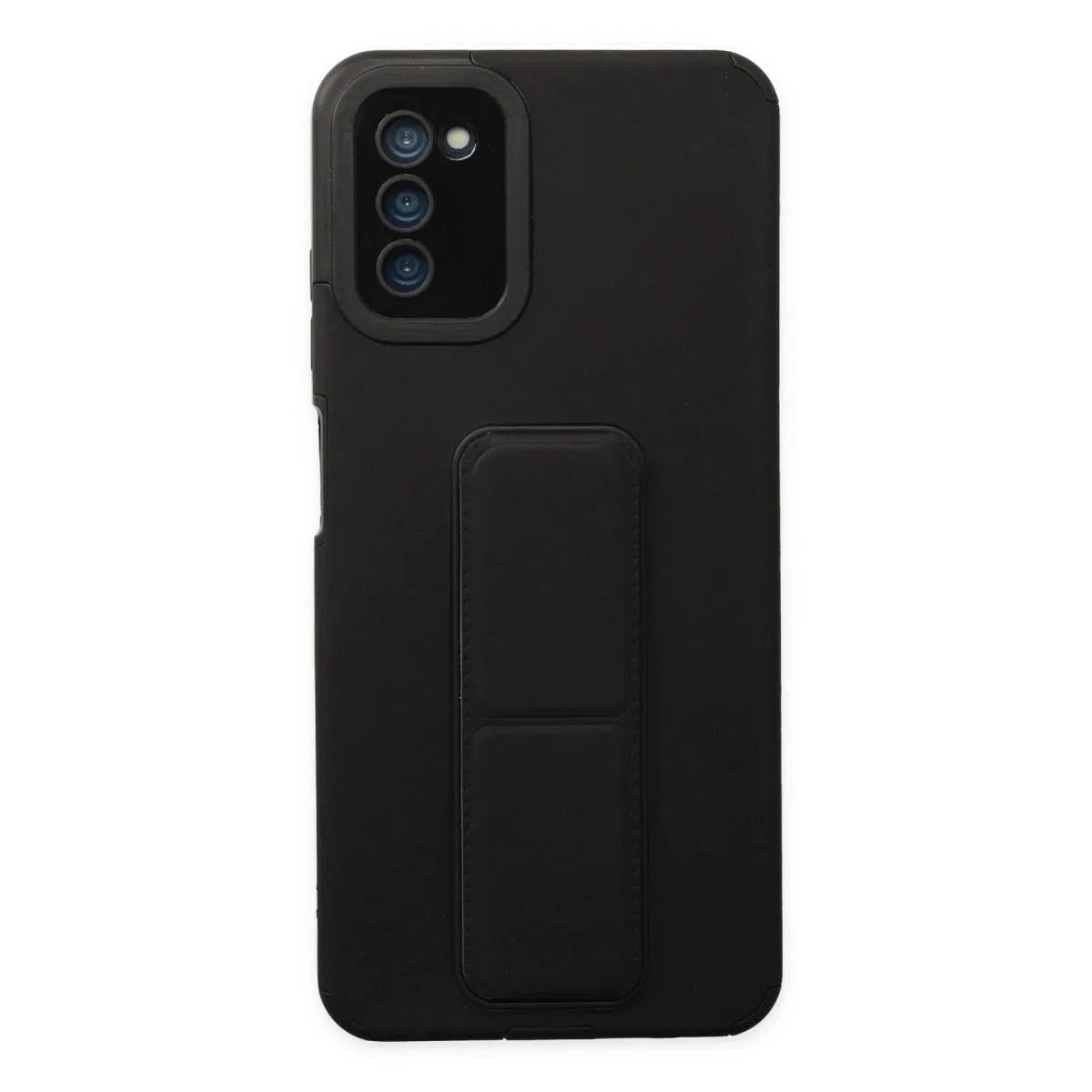 Samsung Galaxy A03s Kılıf Mega Standlı Silikon - Siyah