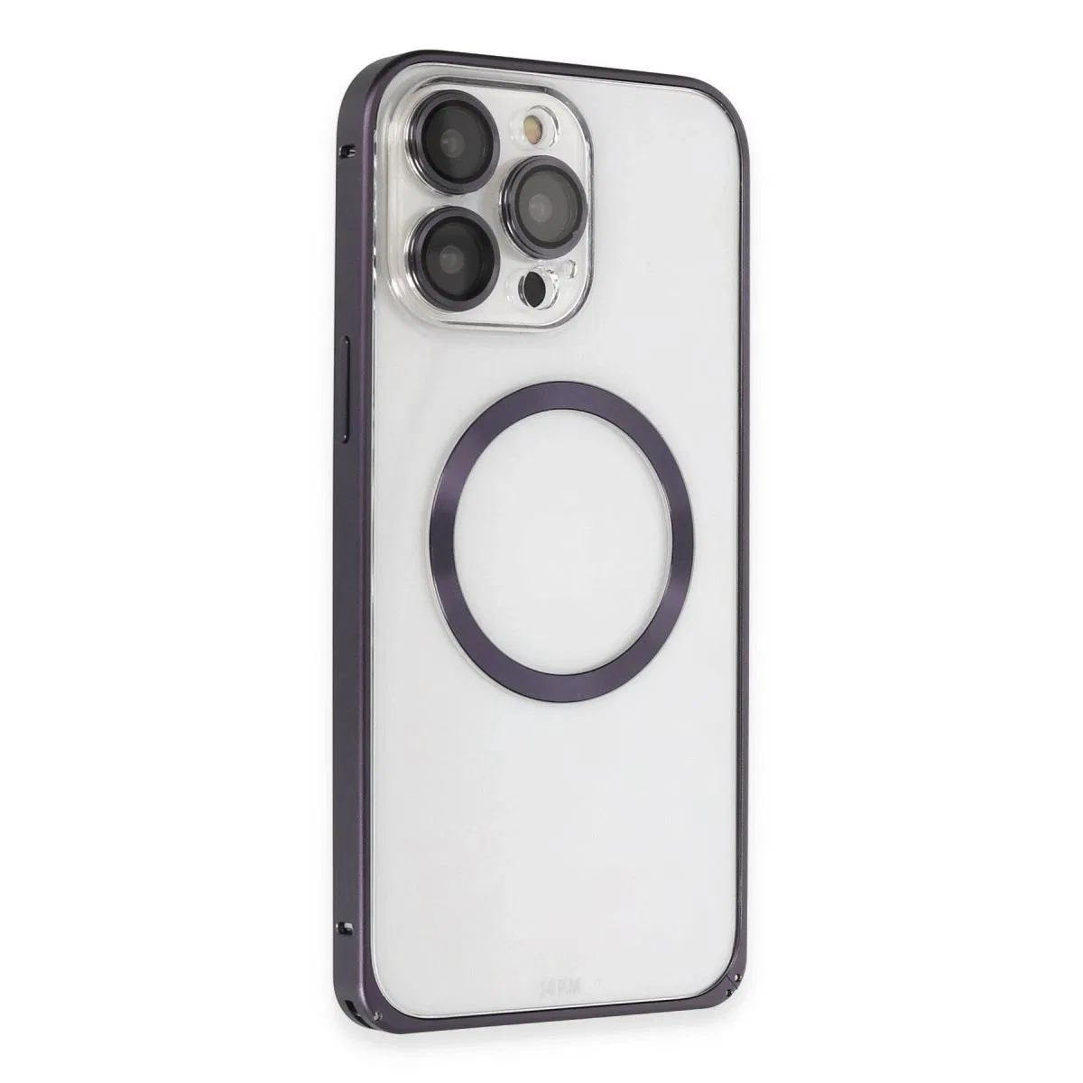 Joko Apple İphone 14 Pro Kılıf Metal Bumper Magneticsafe Kapak - Derin Mor