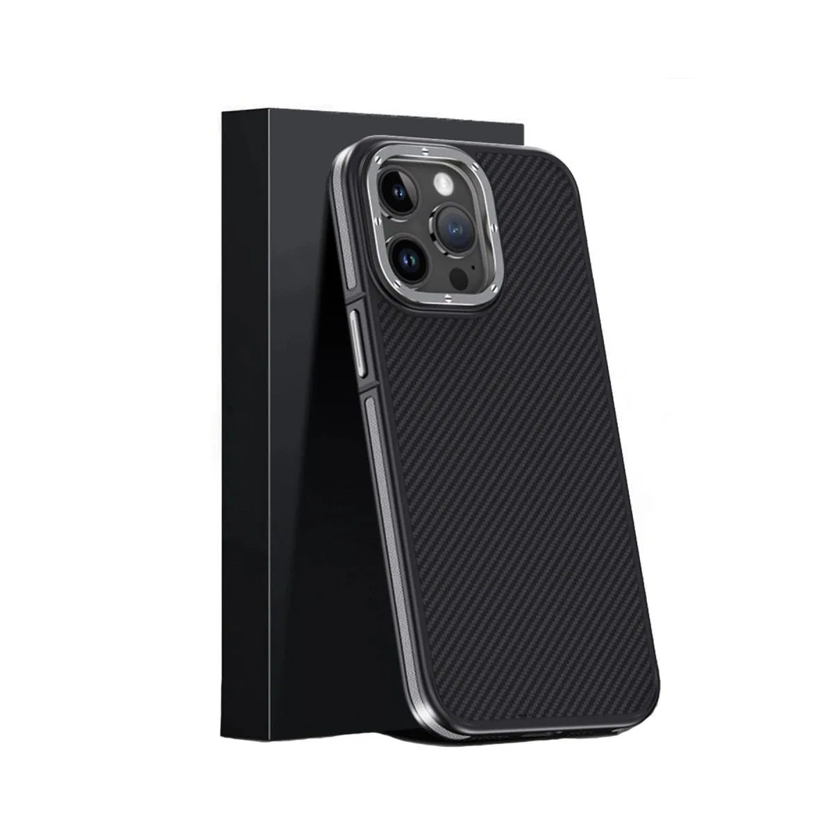 Joko Apple İphone 15 Pro Max Kılıf Aramid 600d Kevlar Karbon Fiber Magsafe Kapak - Gri görsel 2