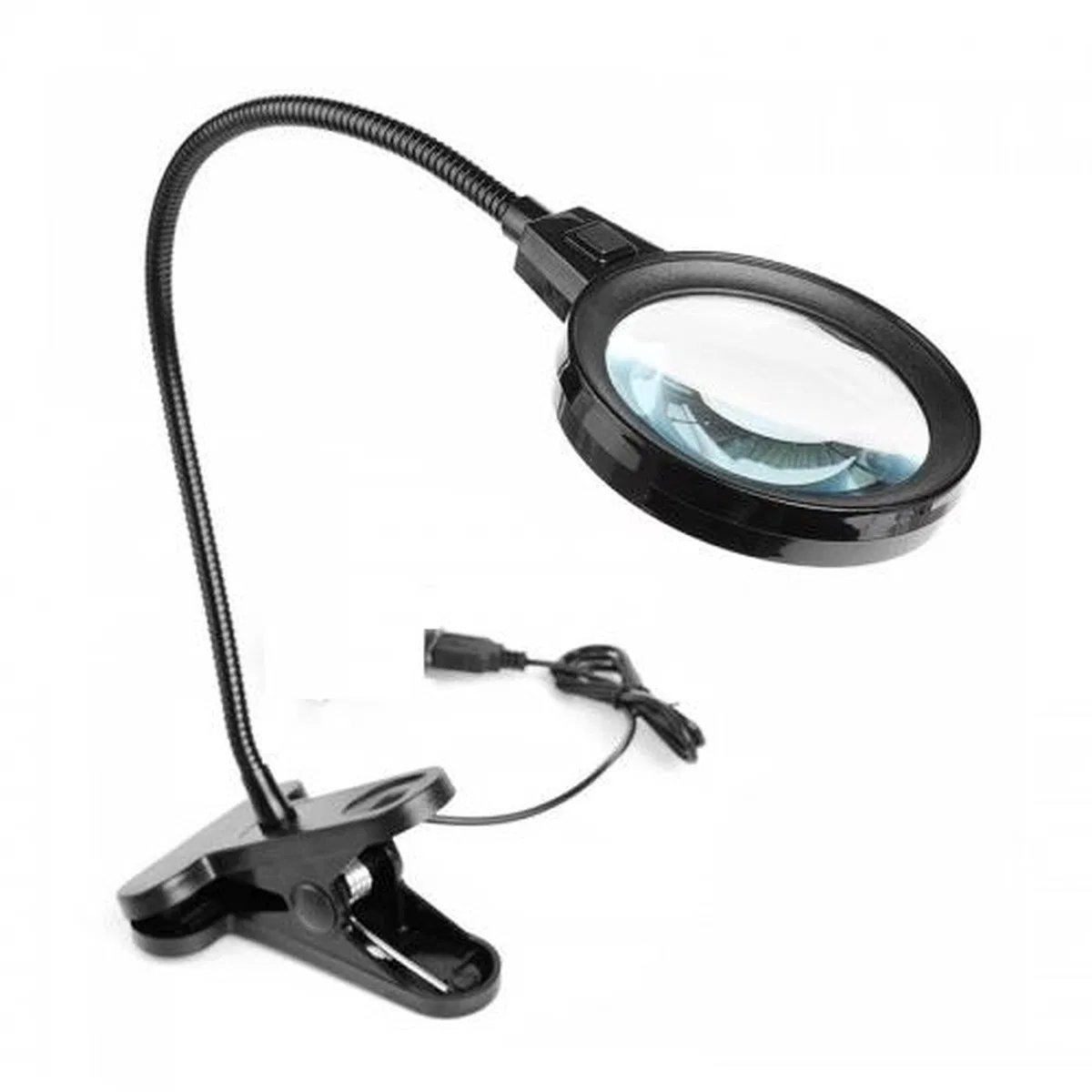 12 Led Clipslı Işıklı Büyüteç, işıklı Masa Lambası Çalışma Lambası