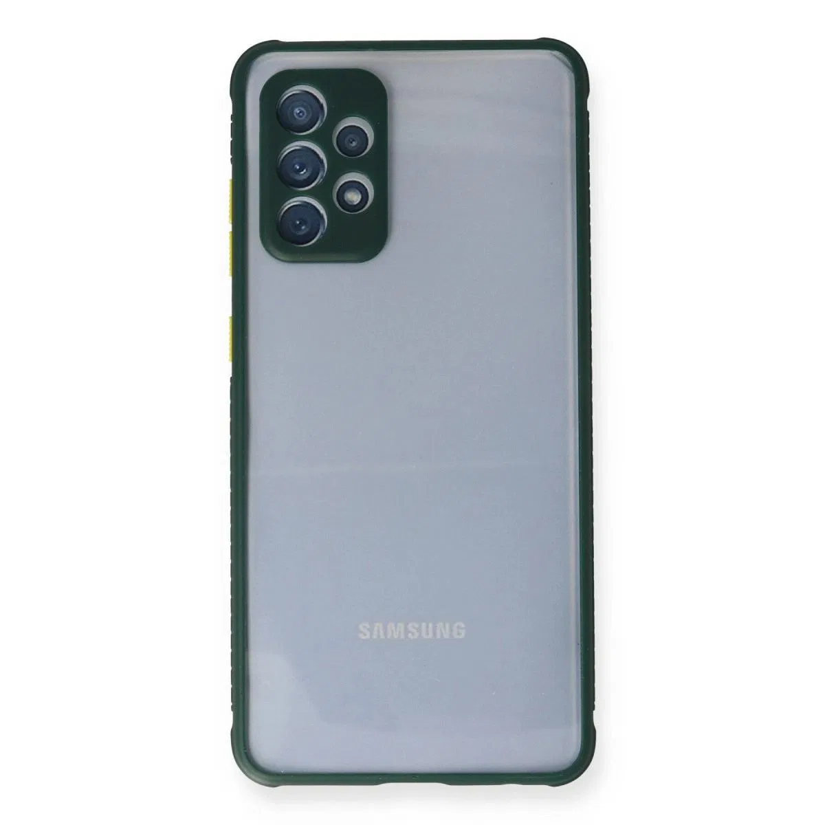 Samsung Galaxy A72 Kılıf Miami Şeffaf Silikon - Koyu Yeşil görsel 2