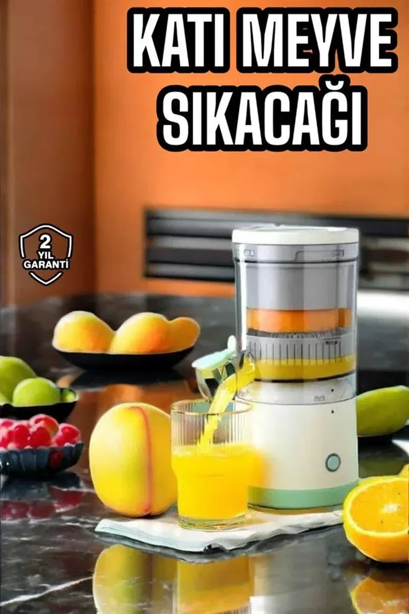 Meyve Sıkacağı USB Şarjlı Taşınabilir Çift Bıçaklı Güvenlik Kilidi görsel 2