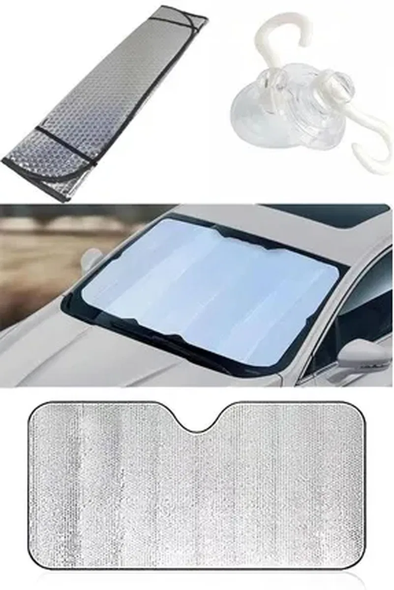 Araç Ön Cam Güneşlik UV ve Isı Koruma Katlanabilir Toyota Corolla Skoda Superb Dacia Duster Ford Focus görsel 4