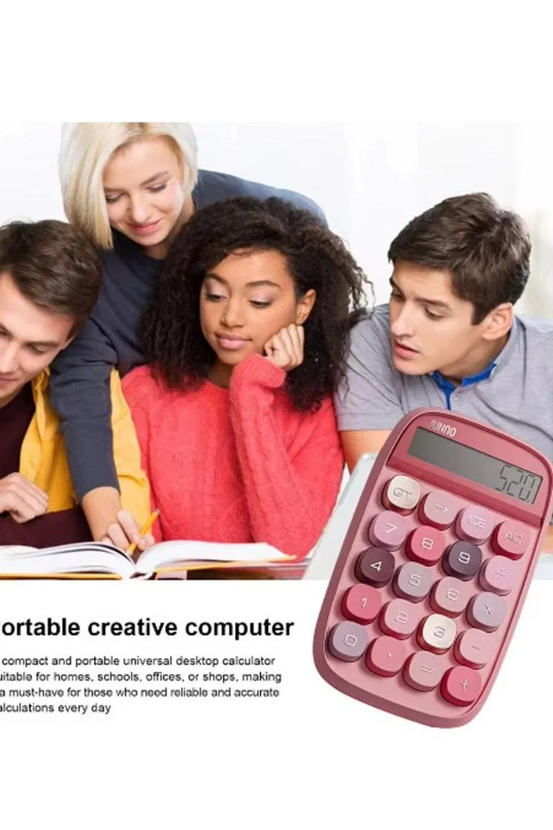 Sevimli Kare Tuşlu 10 Haneli Ldc Ekran Hesap Makinası Yeşil görsel 5