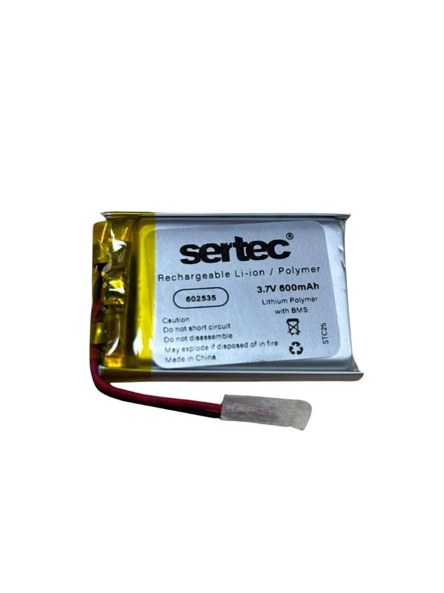 Sertec 602535 3. 7v 600 Mah Li-polymer Pil (devreli/1. 5a)
