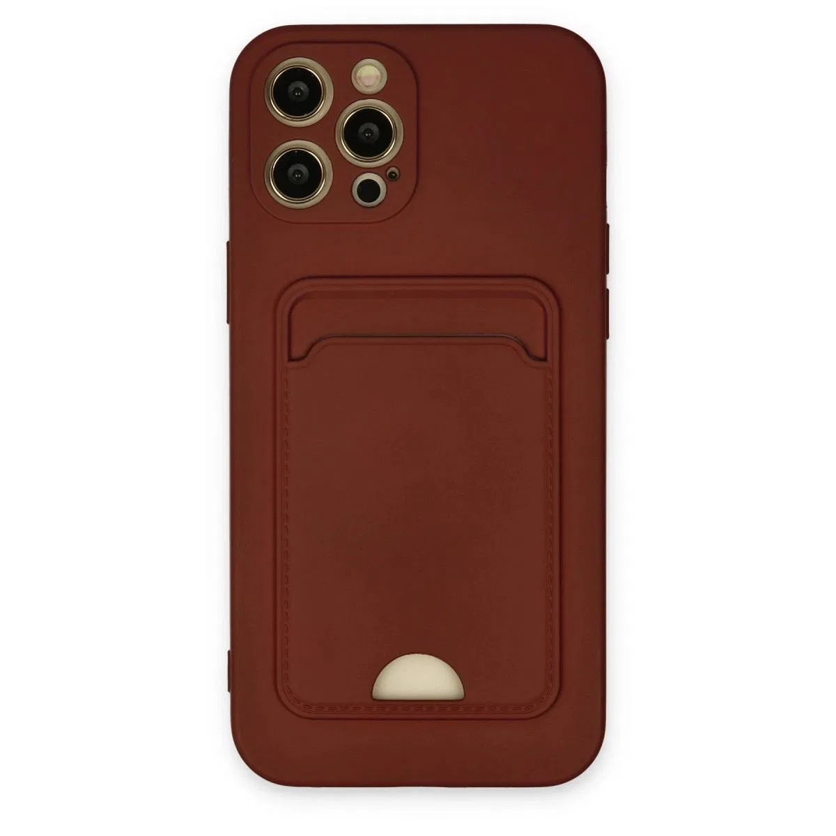 Apple İphone 12 Pro Max Kılıf Kelvin Kartvizitli Silikon - Bordo