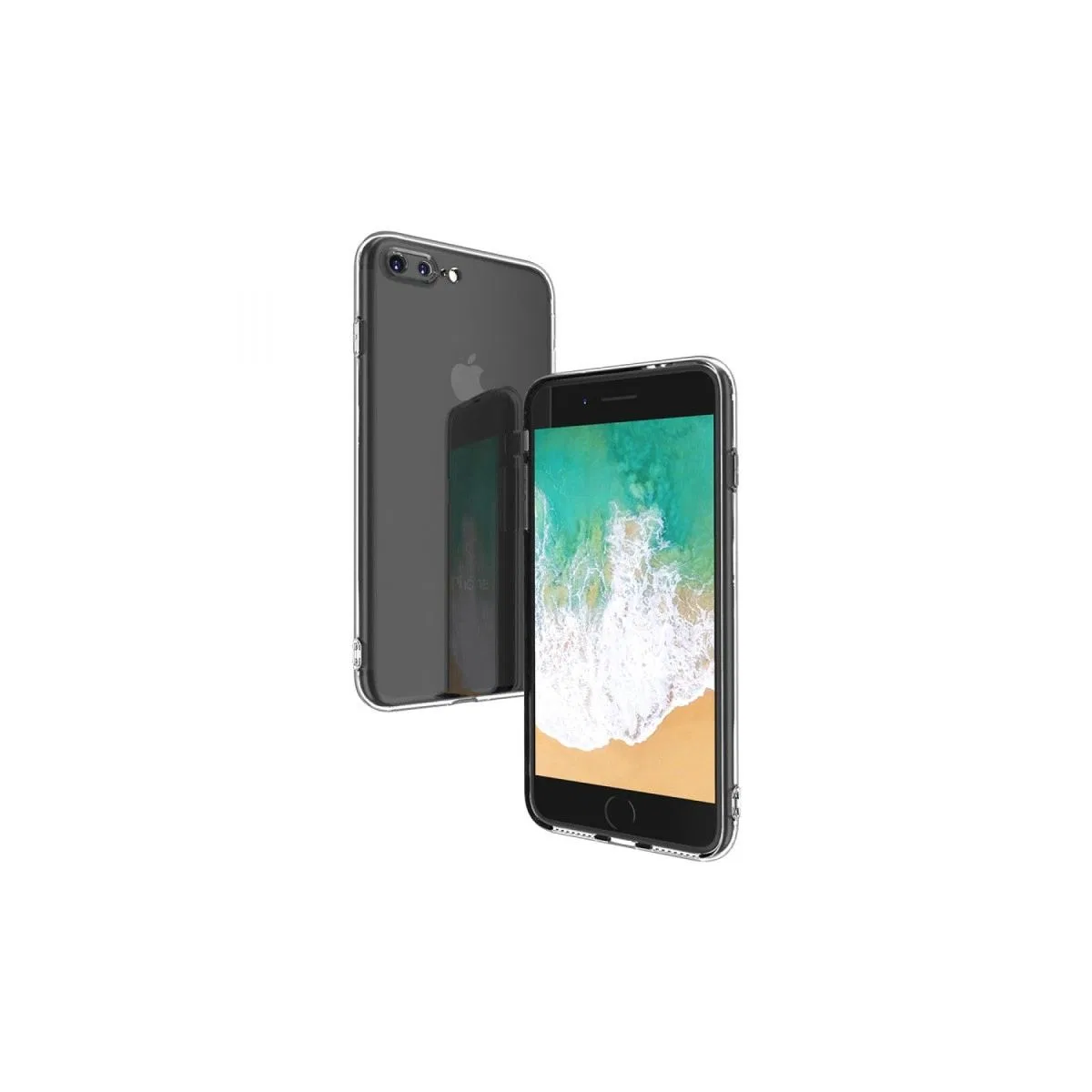 Apple İphone 8 Plus Kılıf Deluxe 2mm Şeffaf Silikon görsel 3