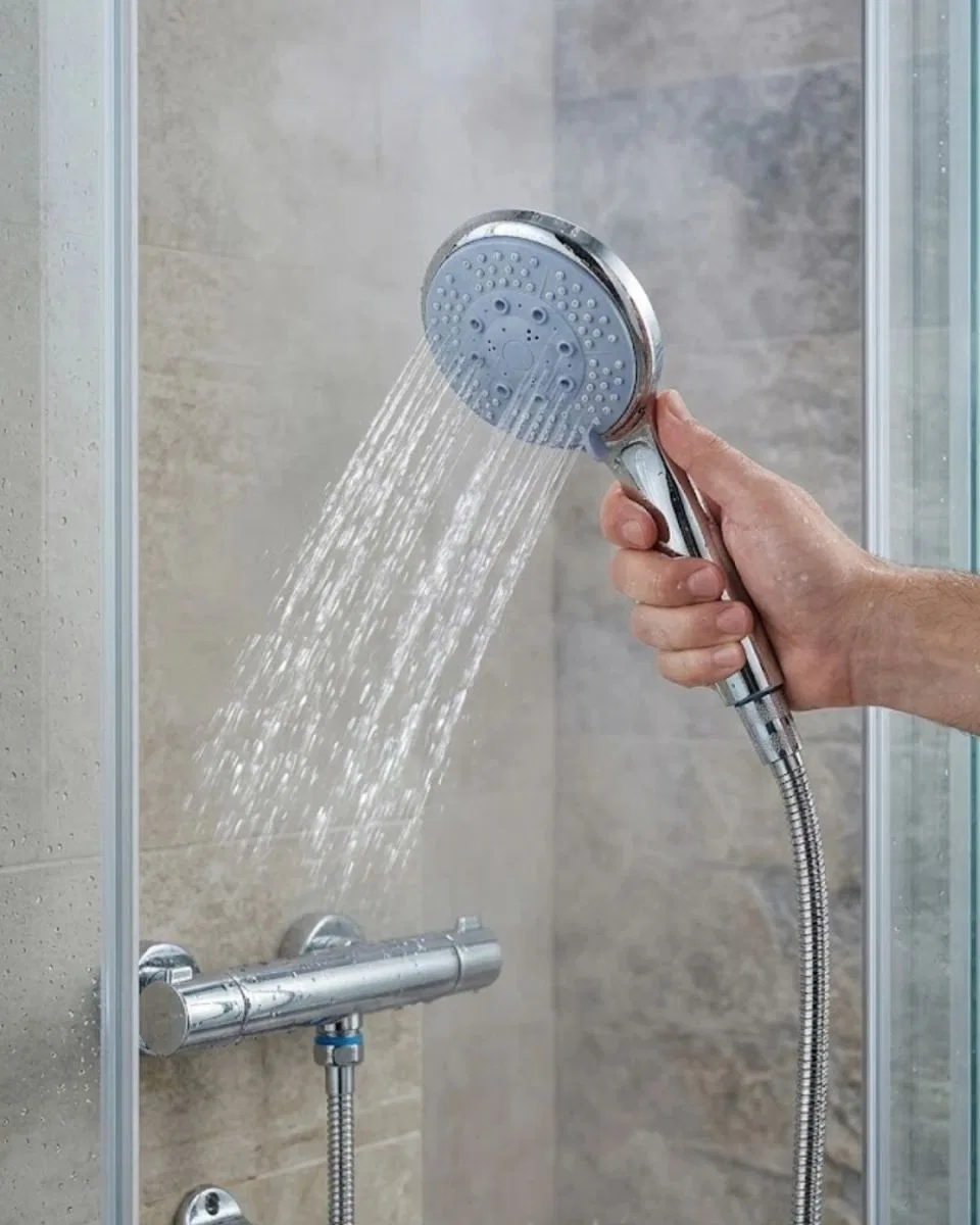 Spiral Hortumlu 4 Kademeli El Duşu Seti Duvar Askılı Banyo Duş Başlığı