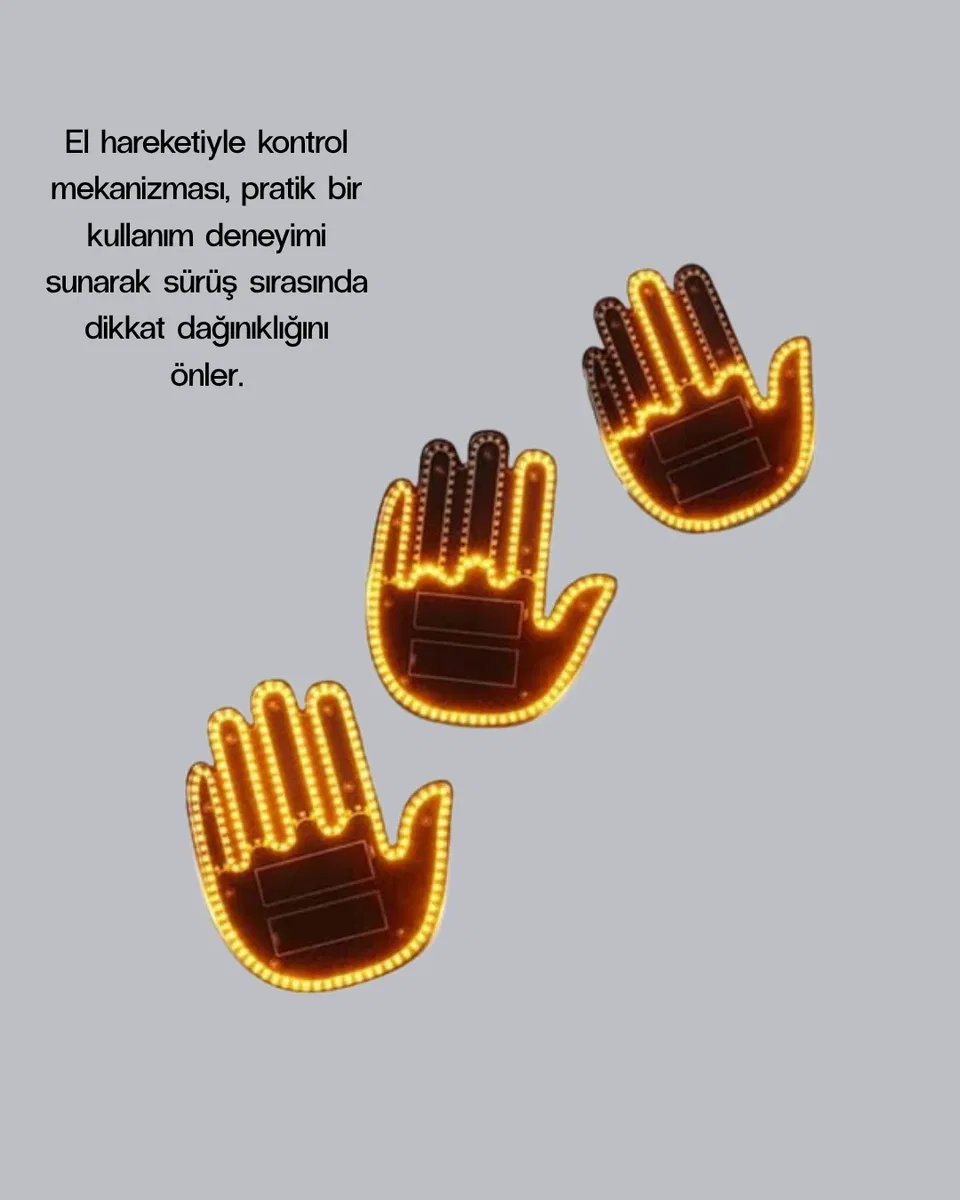El Hareketiyle Kontrol Edilen 176 LED Amber Güvenlik Lambası görsel 5