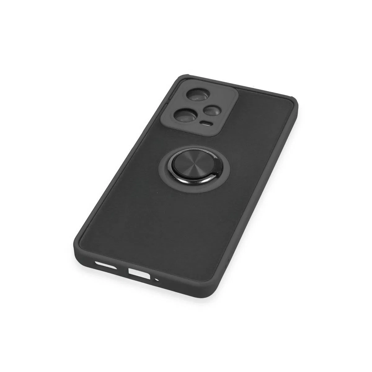 Xiaomi Redmi Note 12 5g Kılıf Montreal Yüzüklü Silikon Kapak - Siyah görsel 5