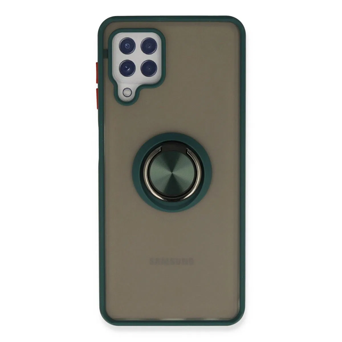 Samsung Galaxy A22 Kılıf Montreal Yüzüklü Silikon Kapak - Yeşil