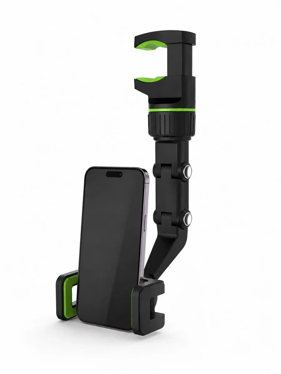Araç İçi Dikiz Aynası Telefon Tutucu 360° Dönebilen Katlanabilir görsel 5