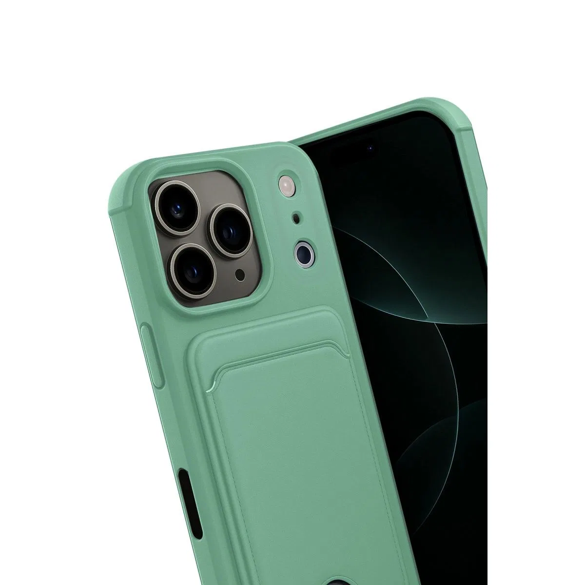 Apple İphone 17 Pro Max Kelvin Kartvizitli Silikon - Açık Yeşil görsel 3